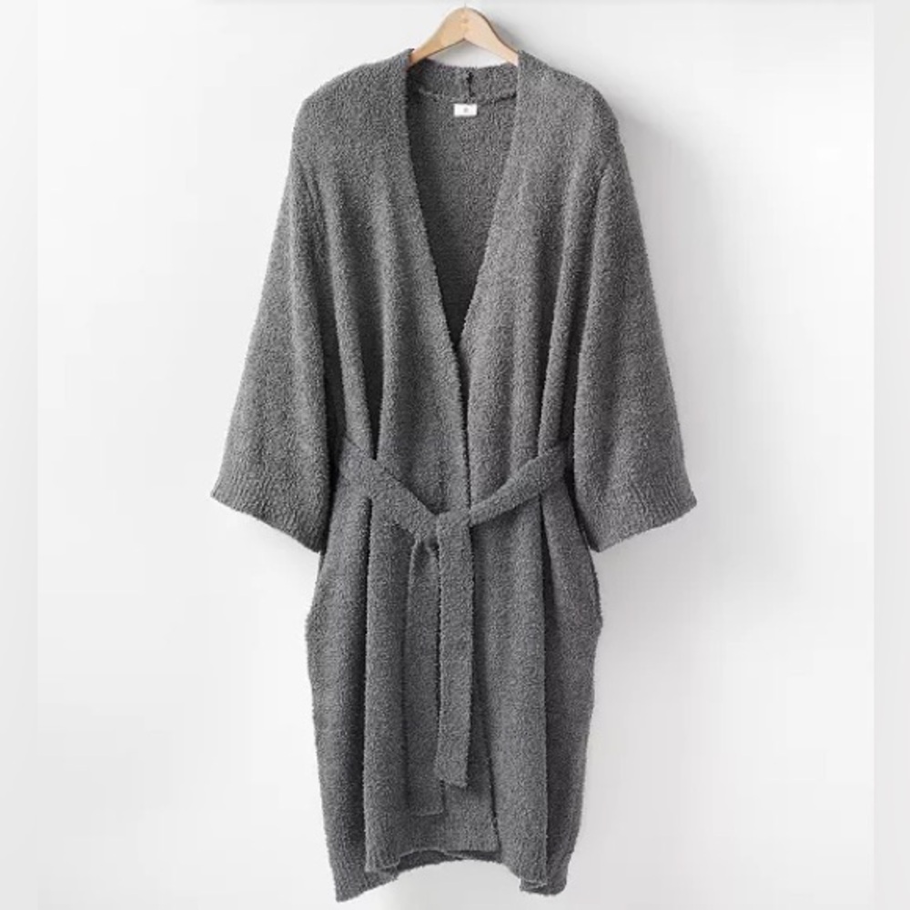 Hotel Collection Luxe Knit Robe Gray Charcoal Size S/M NEW